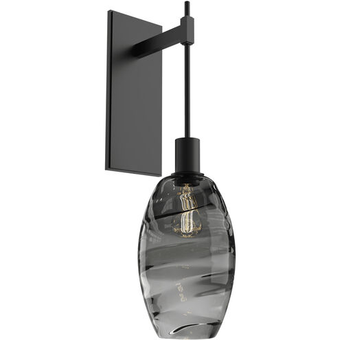Ellisse 1 Light 6.5 inch Matte Black Indoor Sconce Wall Light in Ellisse Smoke, Tempo