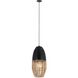 Sabal 1 Light 8 inch Matte Black Pendant Ceiling Light
