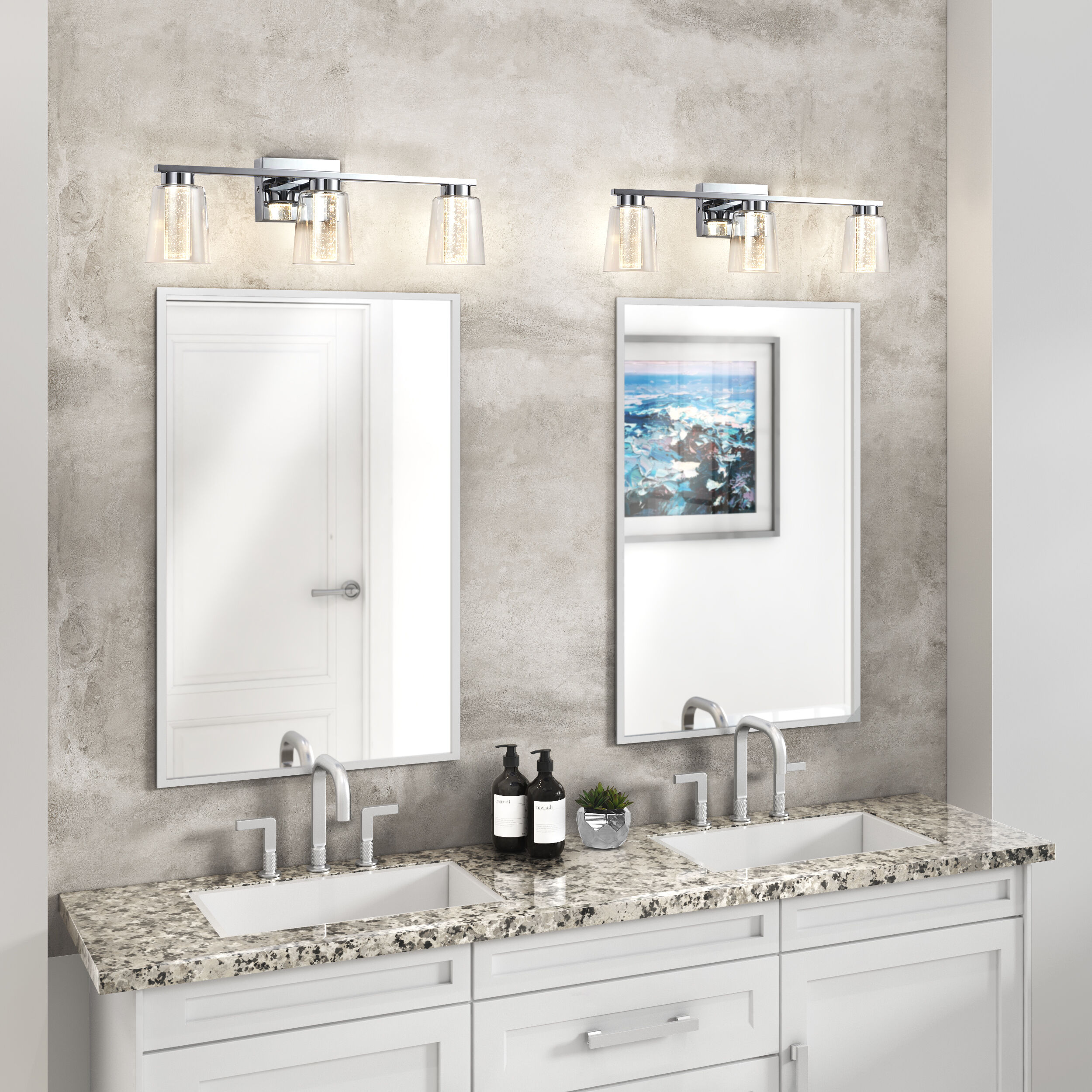 Dalton LED 24 inch Chrome Bathroom Vanity Wall Light