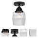 Nouveau 2 Colton 1 Light 6 inch Matte Black Semi-Flush Mount Ceiling Light