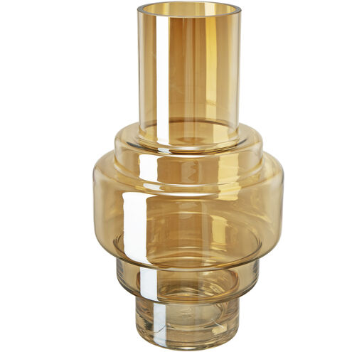Geometric 13.8 X 7.7 inch Vase in Amber