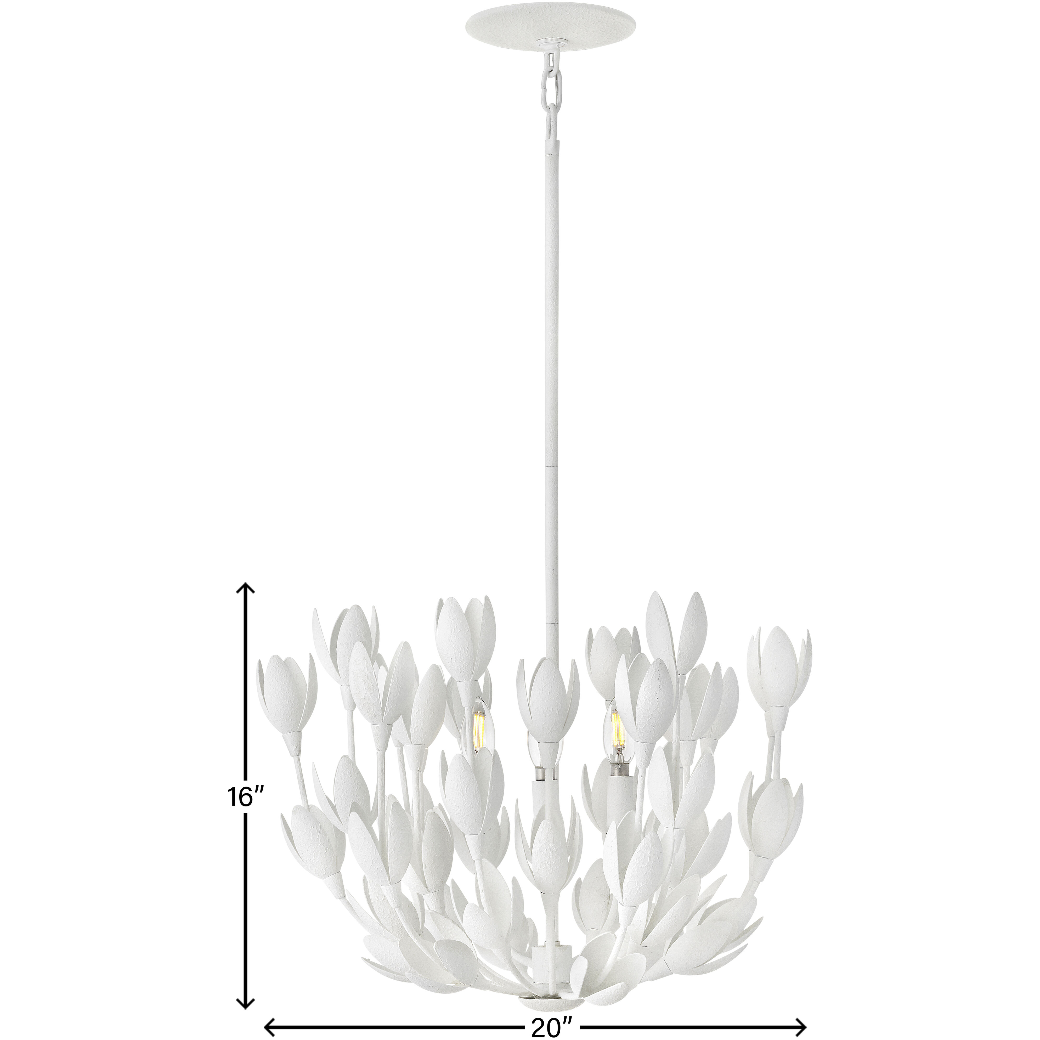 Lisa McDennon Flora 20 inch Textured Plaster Indoor Foyer Semi-Flush Mount Ceiling Light