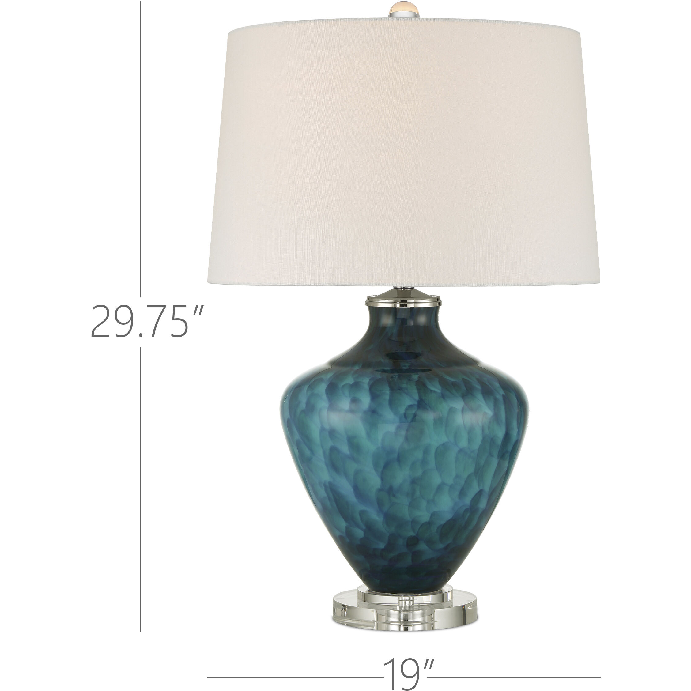 Sapphire 29.75 inch 150.00 watt Blue/Clear Table Lamp Portable Light