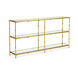 Claire Bell 68 inch Clear/Beveled/Antique Gold Leaf Console Table