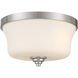 Shyloh 2 Light 14 inch Brushed Nickel Flush Mount Ceiling Light