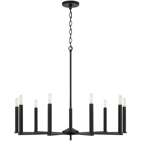 Portman 9 Light 34 inch Matte Black Chandelier Ceiling Light