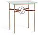 Equus 25.1 X 22 inch Soft Gold and Dark Smoke Side Table in Leather British Brown, Soft Gold/Dark Smoke