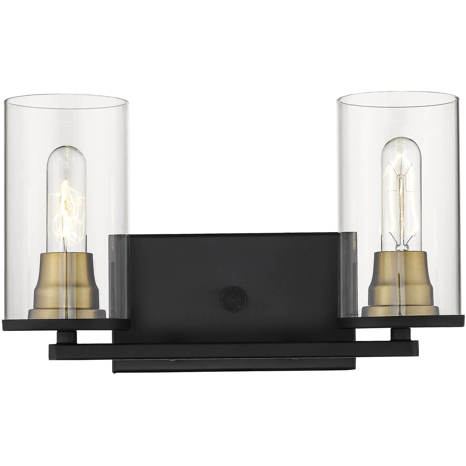 Pasadena 2 Light 14.75 inch Matte Black/Heirloom Bronze Bathroom Vanity Light Wall Light