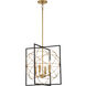 Titans Trace 4 Light 19 inch Sand Coal/Painted Honey Gold Pendant Ceiling Light