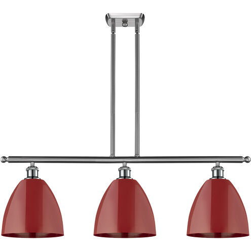 Ballston Plymouth Dome LED 36 inch Brushed Satin Nickel Island Light Ceiling Light in Matte Red