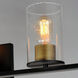 Sleek 5 Light 40 inch Antique Brass and Black Bath Vanity Wall Light