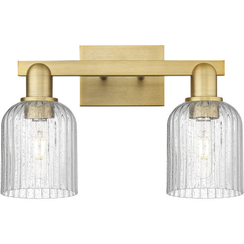 Downtown Urban Bridal Veil 2 Light 16 inch Brushed Brass Bath Vanity Light Wall Light in Seedy