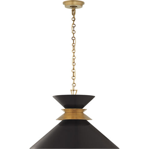 Chapman & Myers Alborg 1 Light 24 inch Antique-Burnished Brass Stacked Pendant Ceiling Light in Matte Black, Large