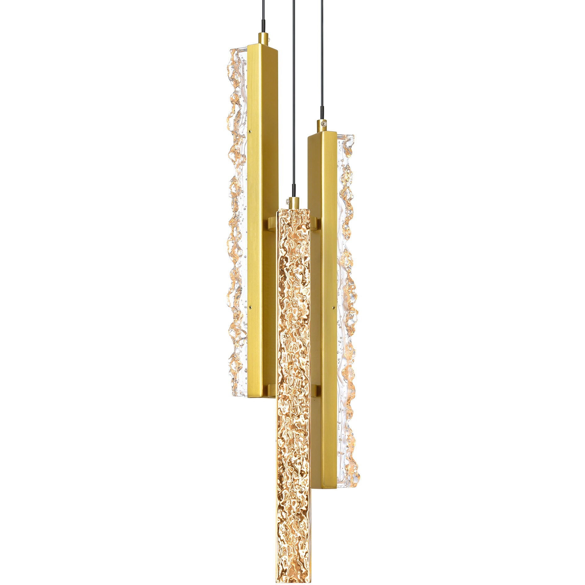 Stagger LED Brass Mini Pendant Ceiling Light