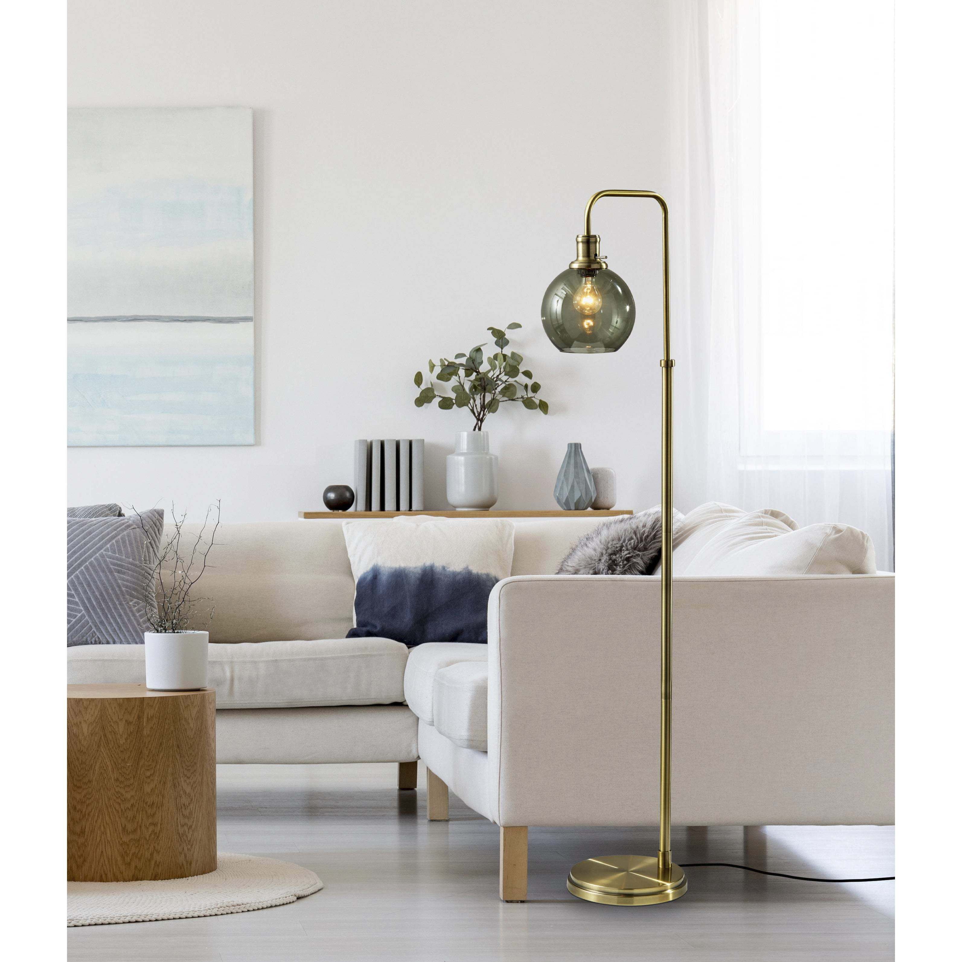 Sophia 60 inch 60.00 watt Brass Floor Lamp Portable Light, Simplee Adesso