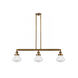 Franklin Restoration Olean 3 Light 39 inch Brushed Brass Island Light Ceiling Light in Seedy Glass, Franklin Restoration