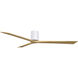 Atlas Irene-3H 72 inch Gloss White with Light Maple Tone Blades Flush Mount Paddle Fan