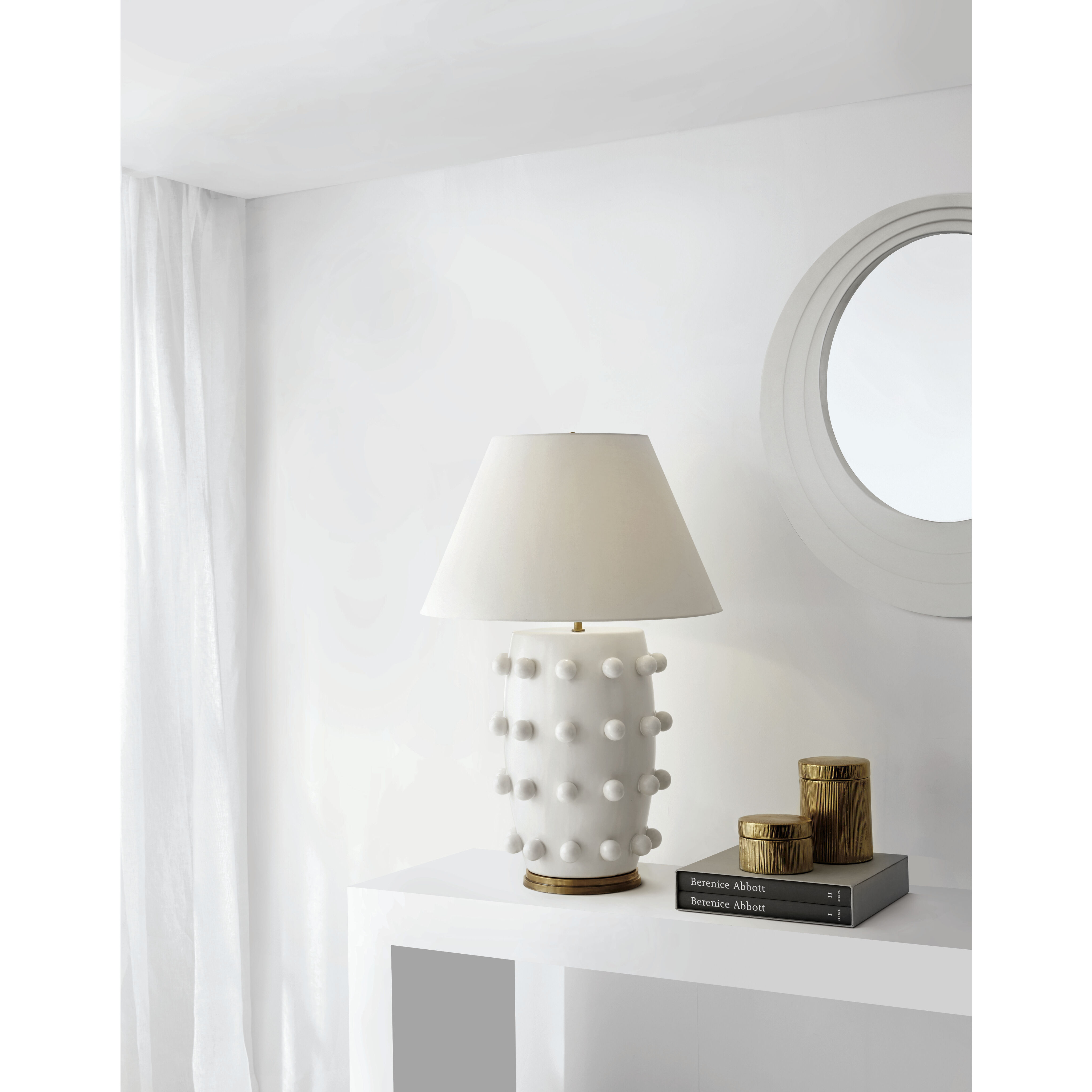 Visual Comfort Signature Collection Visual Comfort KW3032PW L Kelly Wearstler Linden 34.25 inch 100 watt Plaster White Table Lamp Portable Light