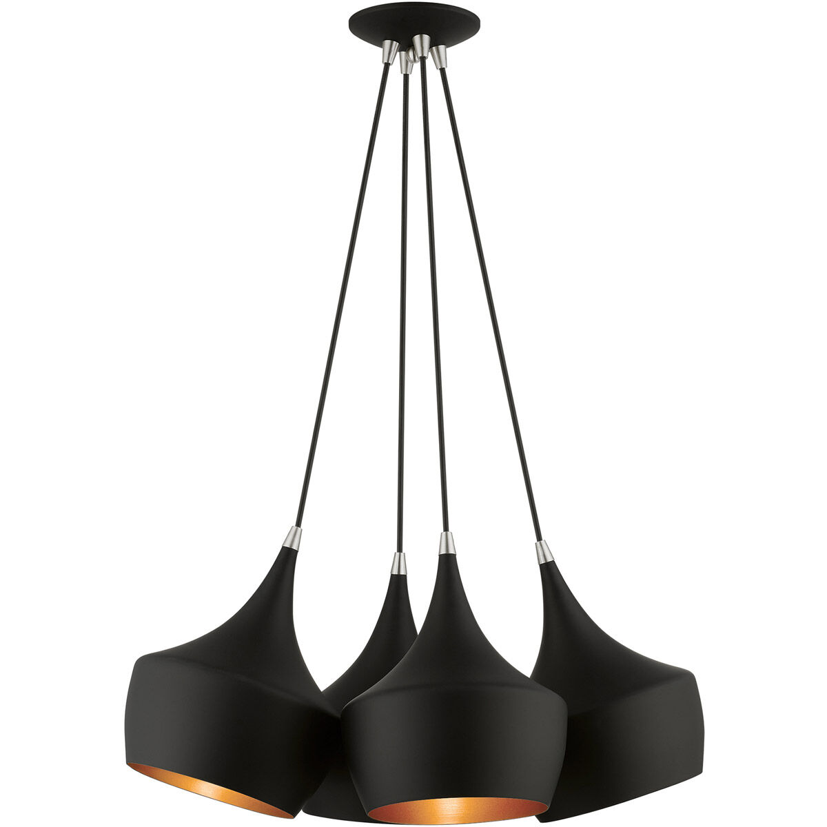 Waldorf 4 Light 23 inch Black Cluster Pendant Ceiling Light