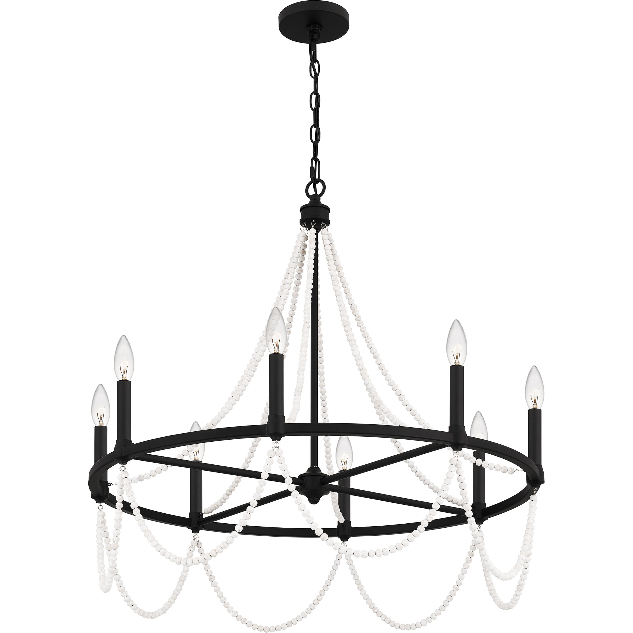 Brigitta 8 Light 30 inch Matte Black Chandelier Ceiling Light
