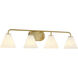 Blair 4 Light 35 inch Warm Brass Bath Wall Light
