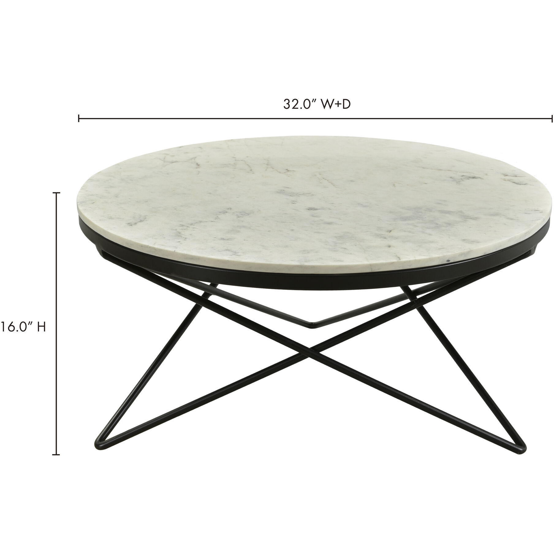 Haley 32 X 32 inch Black Coffee Table