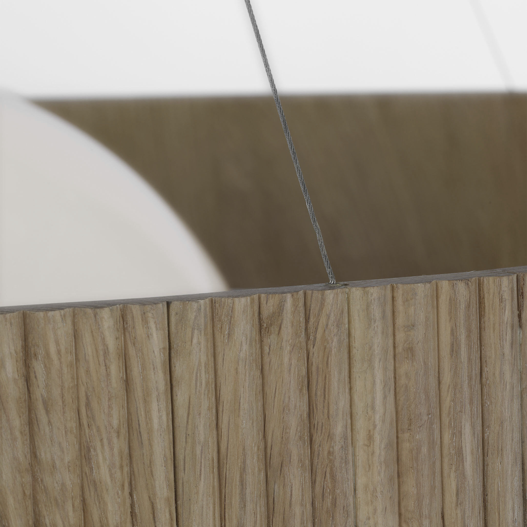 Windsor Smith Arena LED 53 inch Hand-Rubbed Antique Brass and Natural Oak Ring and Globe Chandelier Ceiling Light