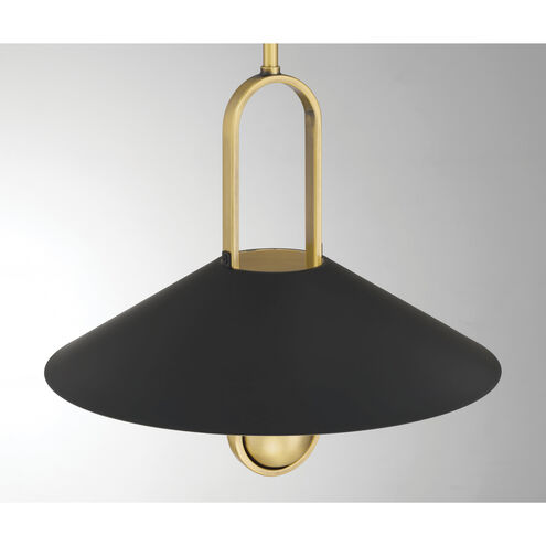 Goldenridge 1 Light 15 inch Legacy Brass and Dark Matte Black Pendant Ceiling Light