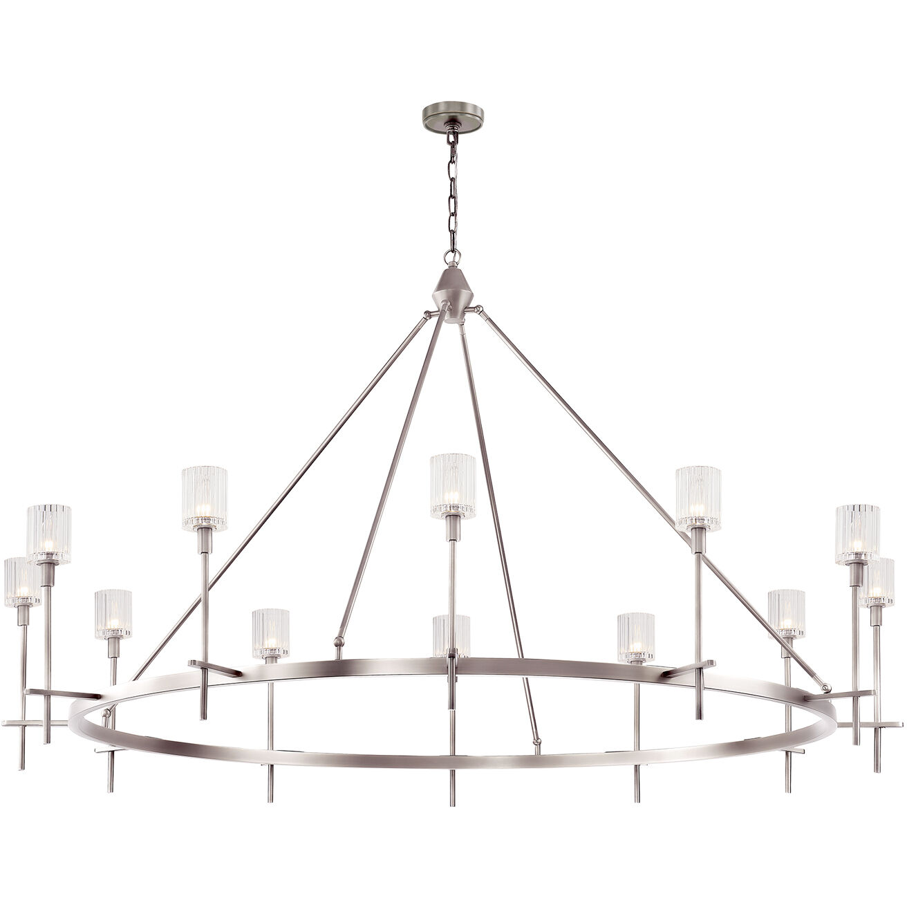 Salita 12 Light 70.25 inch Polished Nickel Chandelier Ceiling Light in Ribbed Crystal