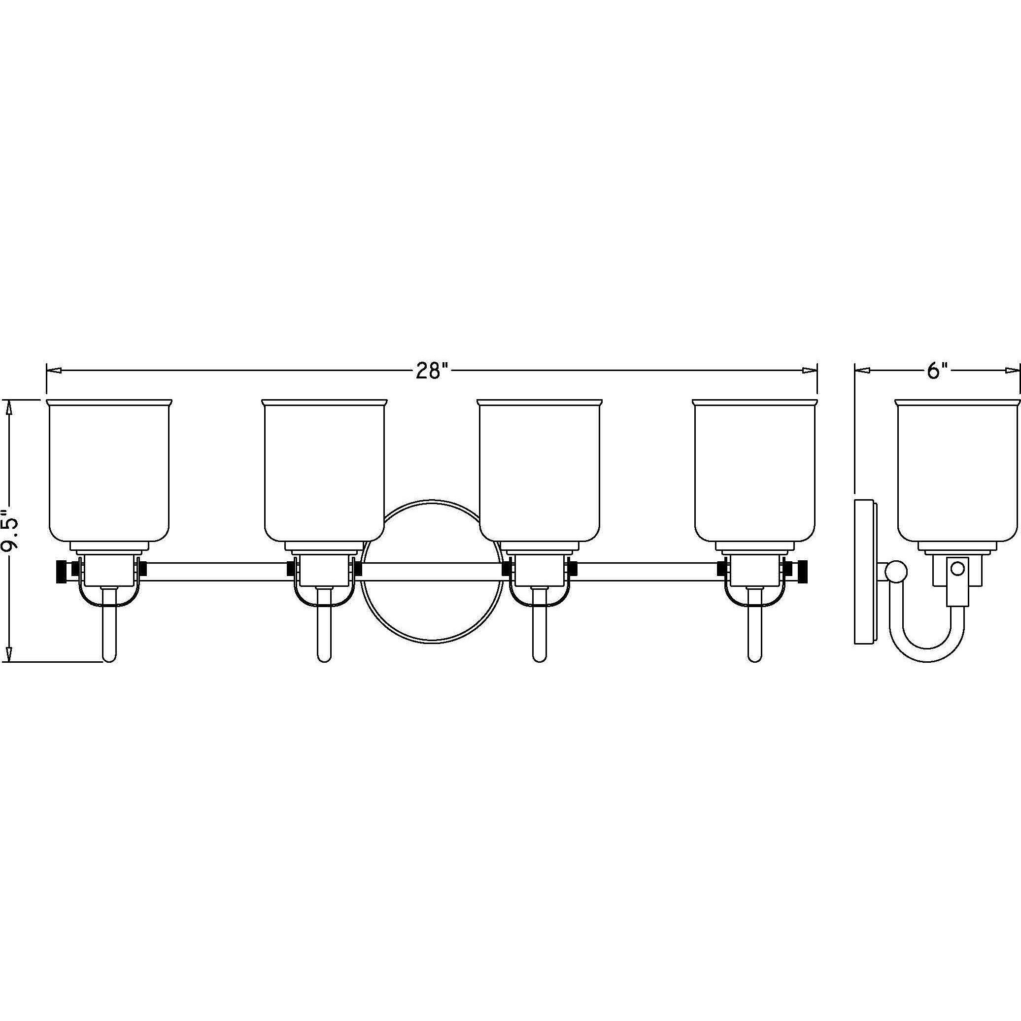 Kinsley 4 Light 28 inch Matte Black Vanity Wall Light