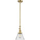 Franklin Restoration Cone 1 Light 8 inch Satin Gold Mini Pendant Ceiling Light in Incandescent, Seedy, Franklin Restoration