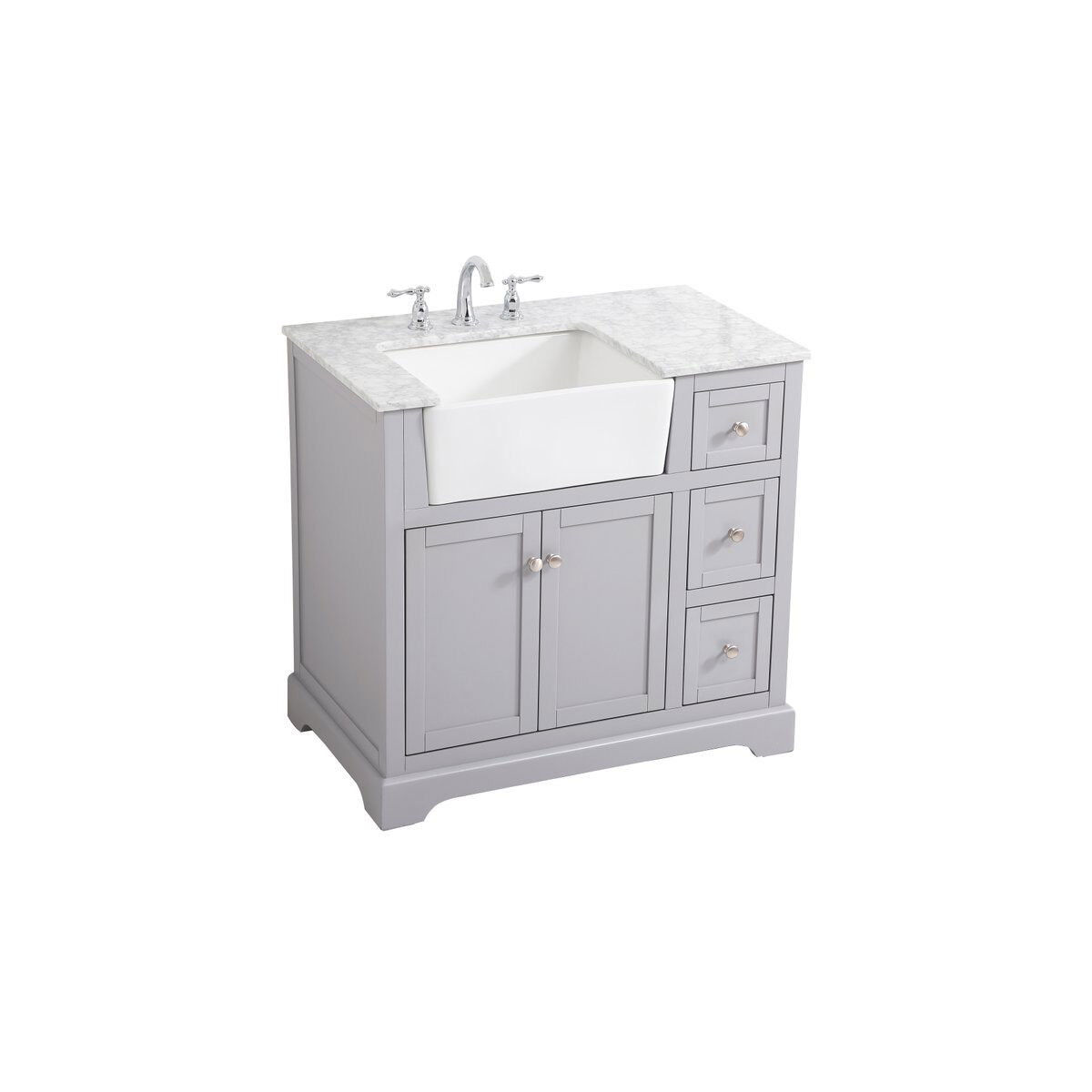 Franklin 36 X 22 X 35 inch Grey Bathroom Vanity Cabinet