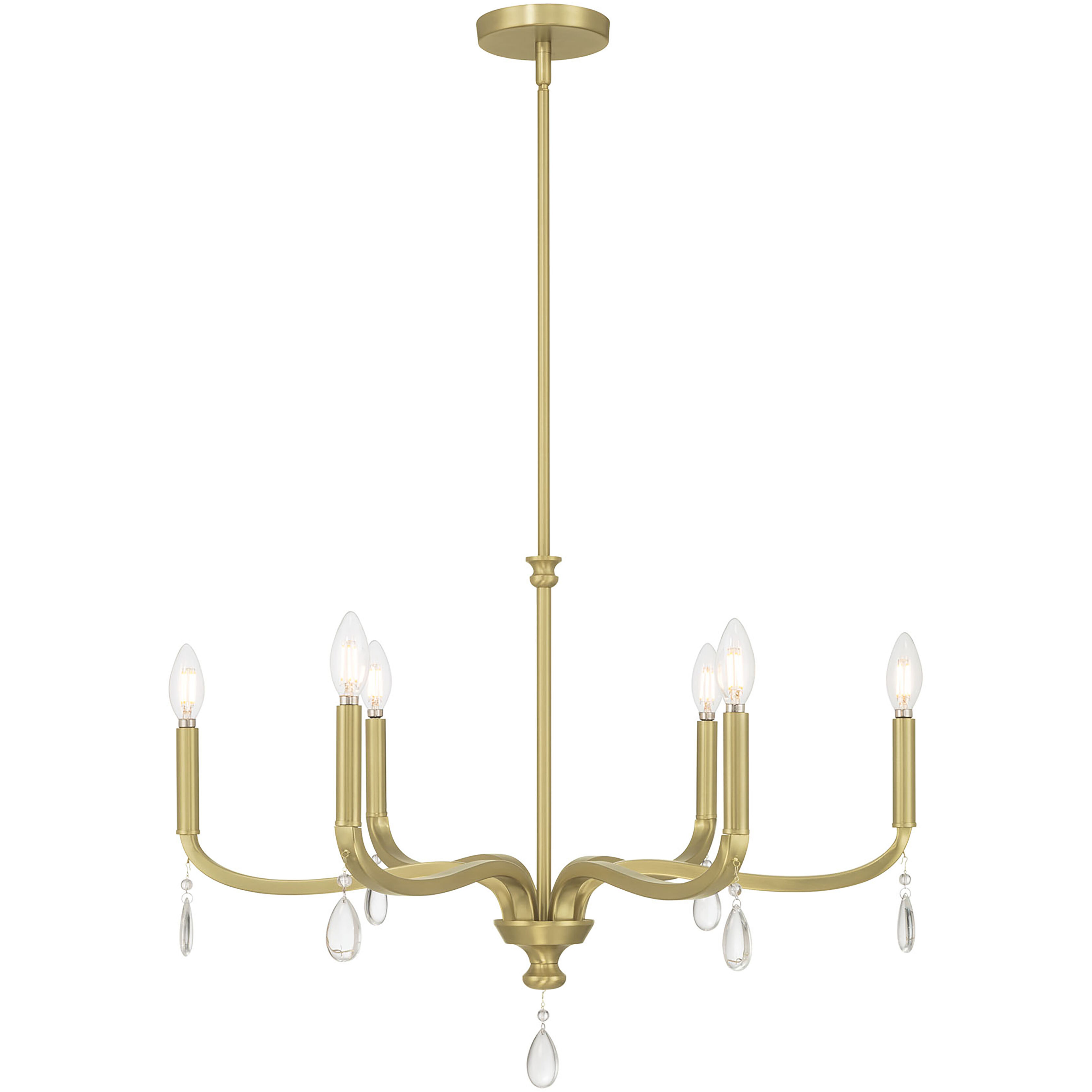 Viremont 6 Light 28 inch Vintage Brass Chandelier Ceiling Light