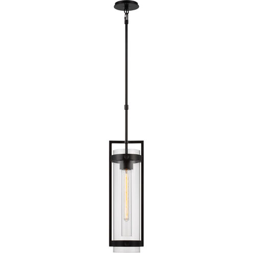 Ian K. Fowler Kears LED 6.5 inch Aged Iron Outdoor Hanging Lantern Pendant, Medium