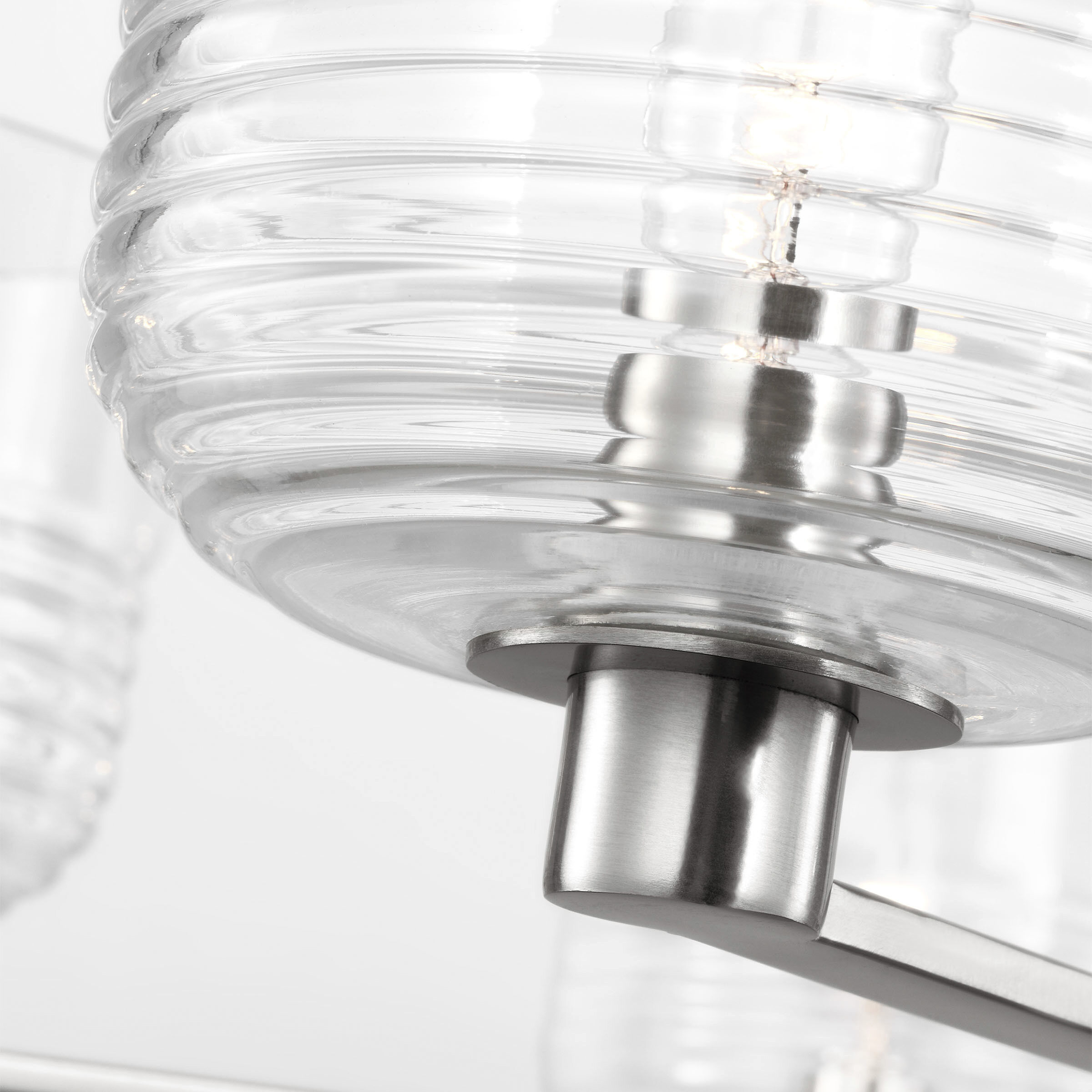 Drew & Jonathan Lochdale 6 Light 33.88 inch Brushed Nickel Chandelier Ceiling Light, Large