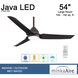Java 54 inch Kocoa Outdoor Ceiling Fan