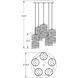 Tempest 11 Light Burnished Bronze Chandelier Ceiling Light, Round Multi-Pendant