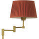 Corbin 62.4 inch 40.00 watt Antique Brass Floor Lamp Portable Light in Orange Pleated Shade