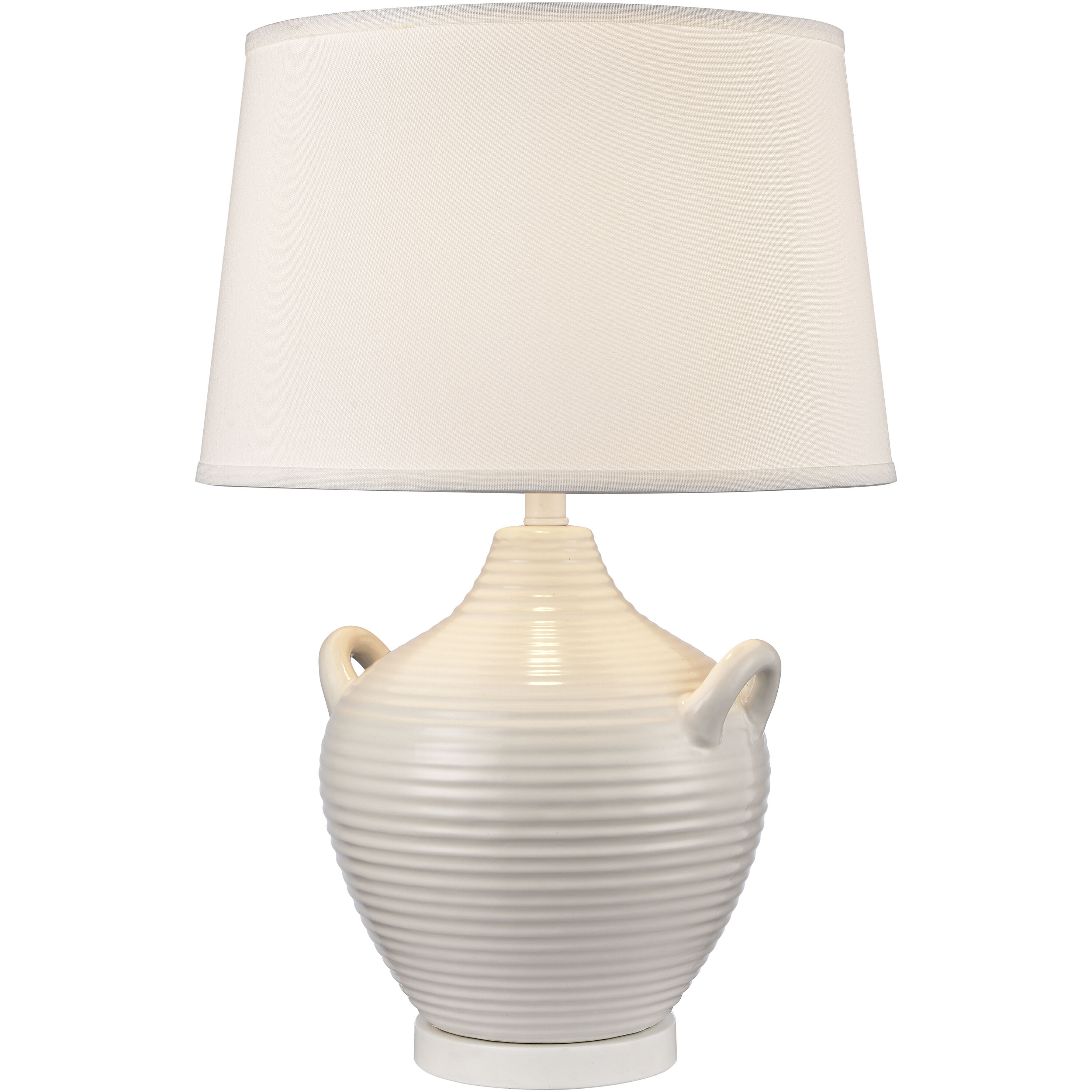 Oxford 25 inch 150 watt Gloss White with Matte White Table Lamp Portable Light