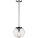 Leo - Hanging Globe 1 Light 8 inch Satin Aluminum Pendant Ceiling Light