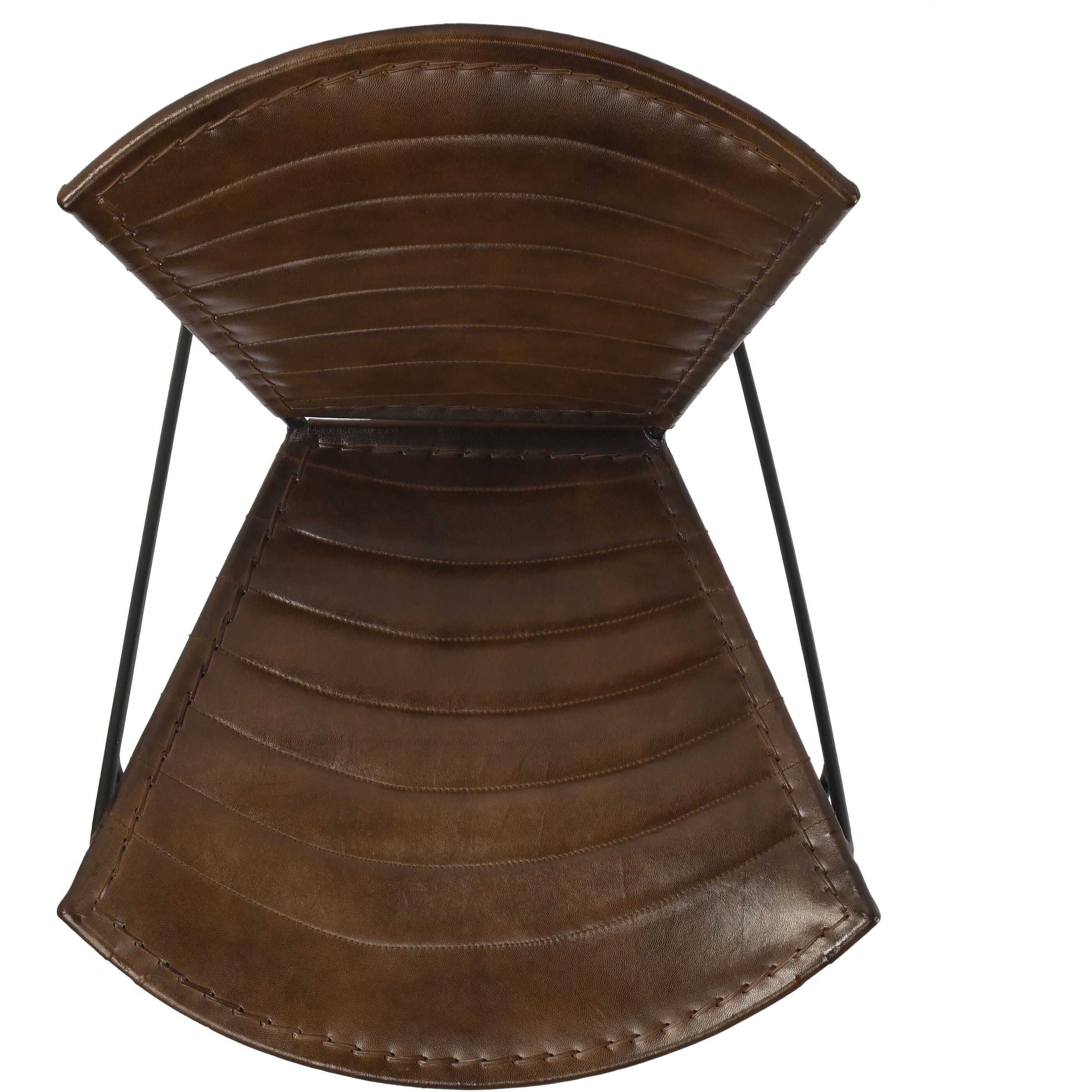 Felix Iron & Leather Accent Chair in Medium Brown