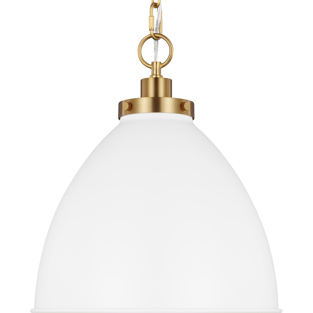 C&M by Chapman & Myers Wellfleet 1 Light 15.63 inch Matte White and Burnished Brass Pendant Ceiling Light in Matte White / Burnished Brass