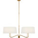 Thomas O'Brien Canto LED 50 inch Hand-Rubbed Antique Brass Four Arm Chandelier Ceiling Light, Extra Large