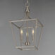 Clifton 3 Light 11.5 inch Satin Nickel Single Pendant Ceiling Light