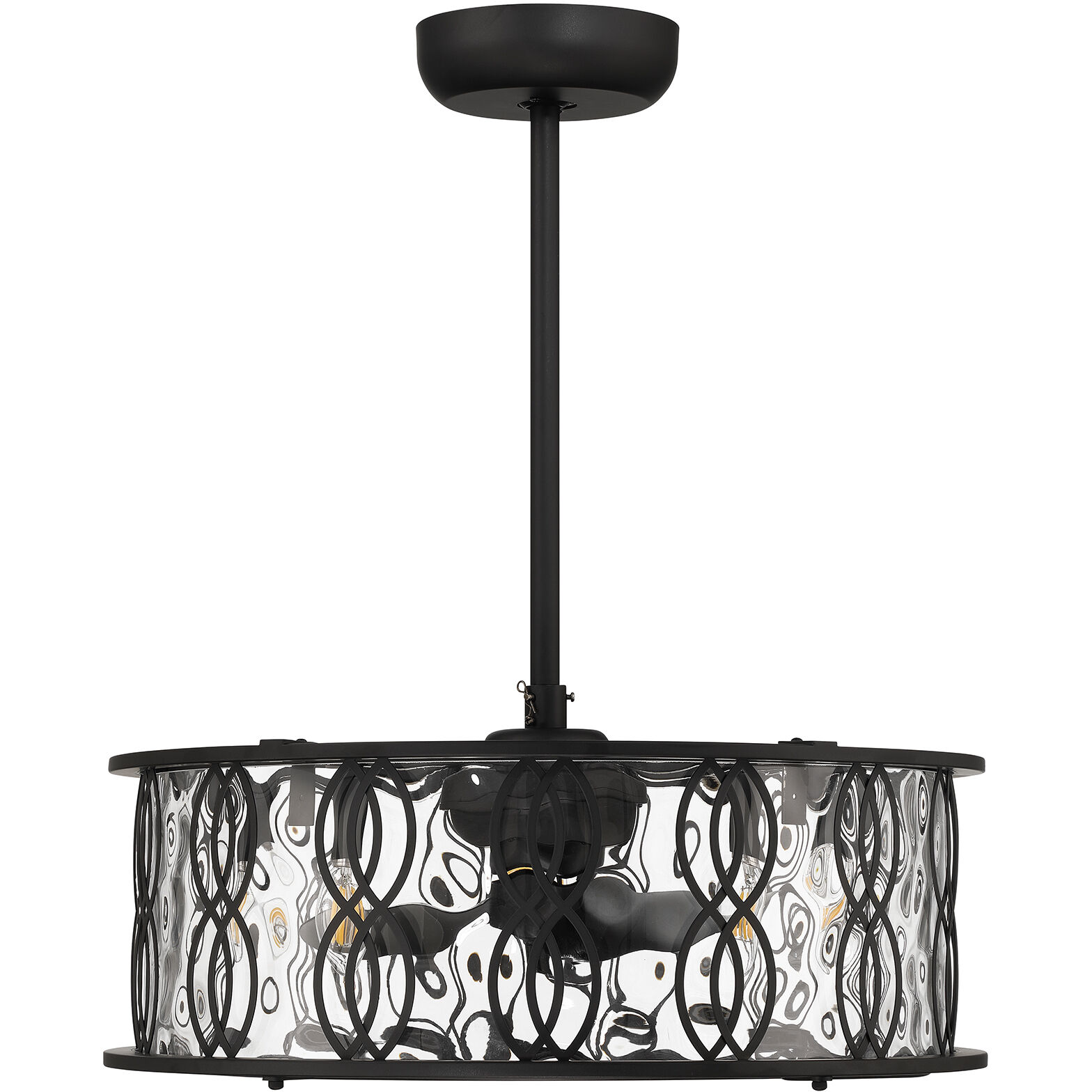 Snowden 14 inch Matte Black with Black Blades Fan D'Lier