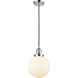Franklin Restoration Beacon 1 Light 8 inch Polished Chrome Mini Pendant Ceiling Light in Incandescent, Matte White, Franklin Restoration