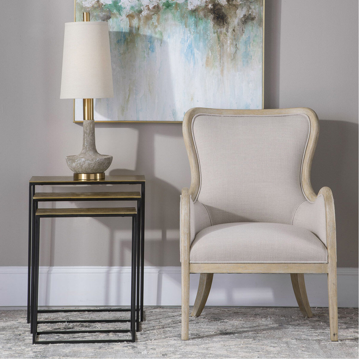 Coreene 26 X 21 inch Gold Nesting Tables, Set of 3