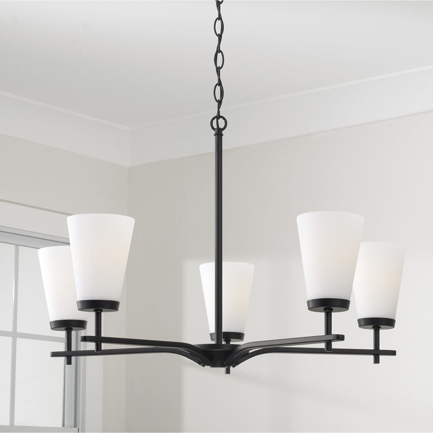 Drake 5 Light 28 inch Matte Black Chandelier Ceiling Light