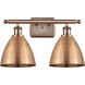 Ballston Dome LED 17.5 inch Antique Copper Bath Vanity Light Wall Light
