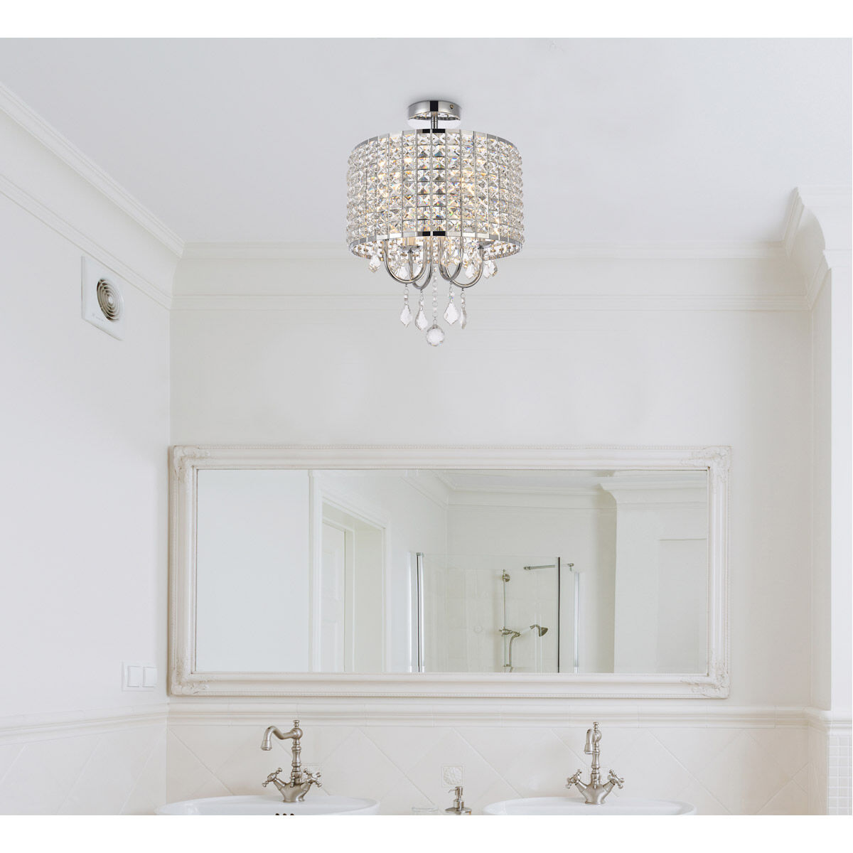 Elise 4 Light 14 inch Chrome Flush Mount Ceiling Light